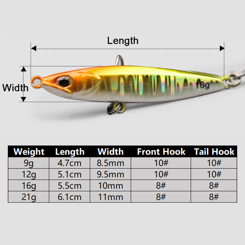 Jig Fishing Lures Metal Jiggin - Fishing Hook Treble 评论和价格