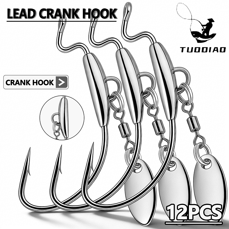 [TUODIAO]Crank Hook Jig Heads  - Fishing Hook Weedless 评论和价格