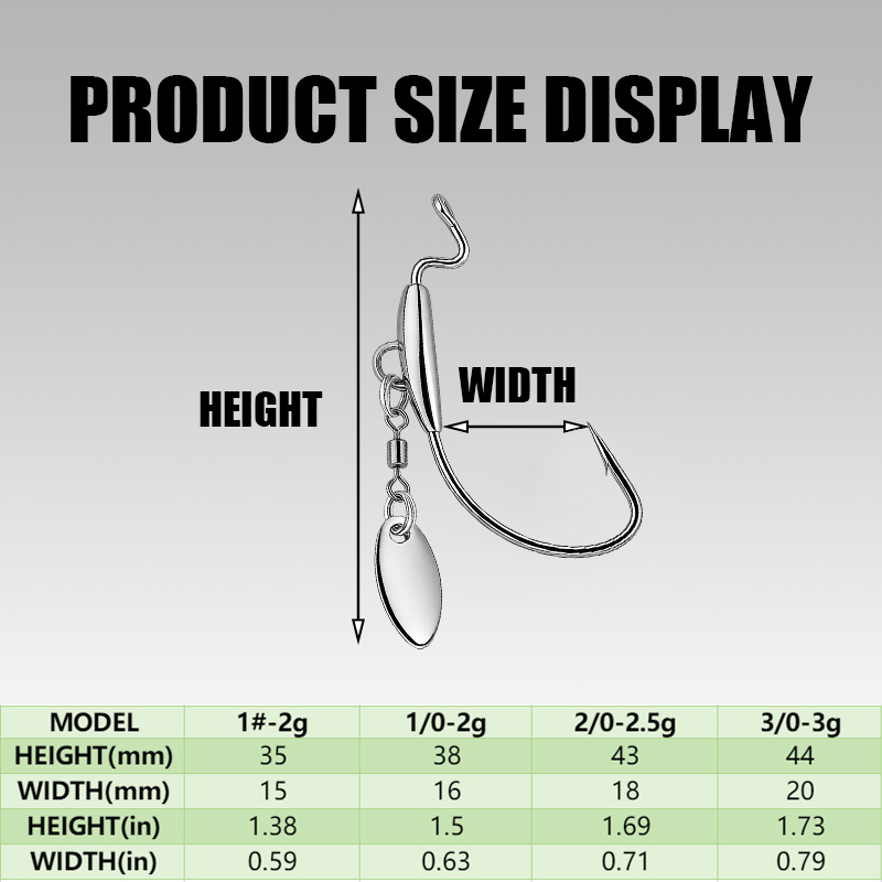 [TUODIAO]Crank Hook Jig Heads  - Fishing Hook Weedless 评论和价格