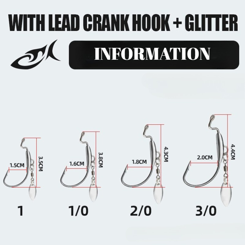 [TUODIAO]Crank Hook Jig Heads  - Fishing Hook Weedless 评论和价格