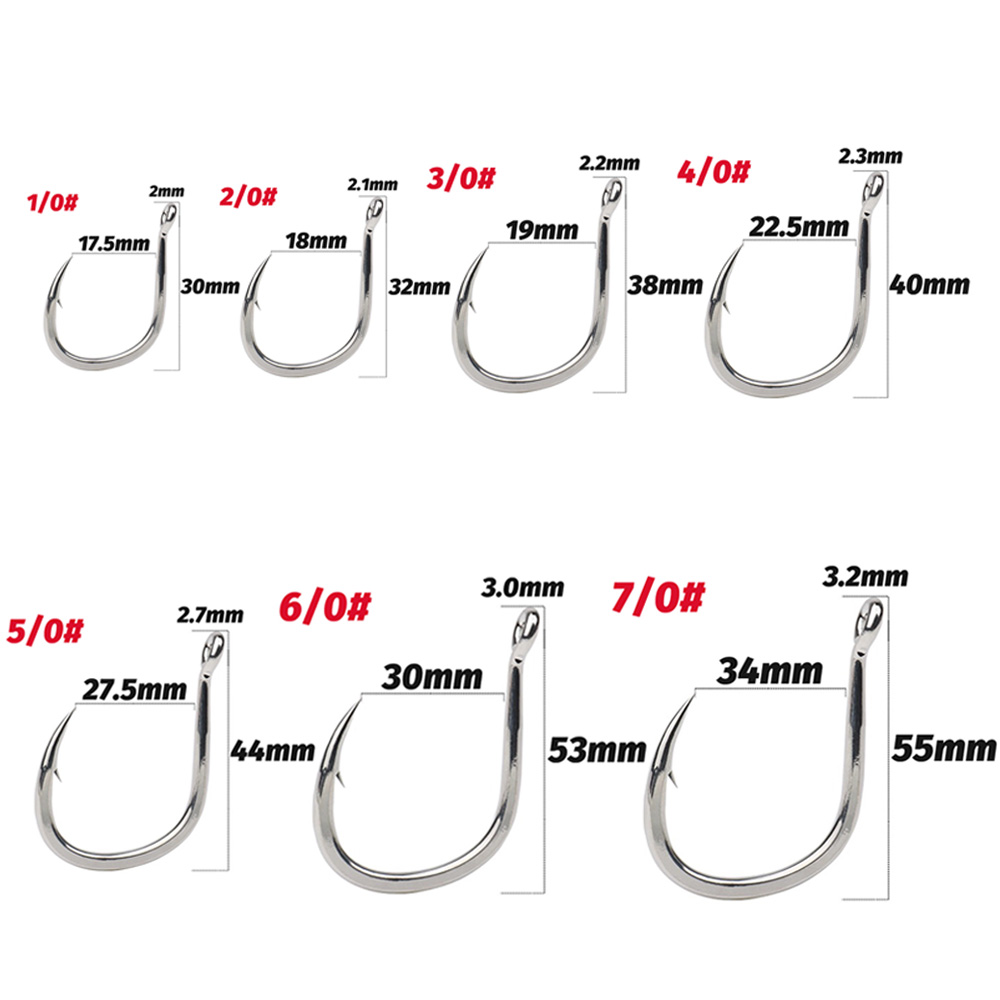 10PCS Big Fish Hook 1/0-7/0 Su - Fishing Hook Circle 评论和价格