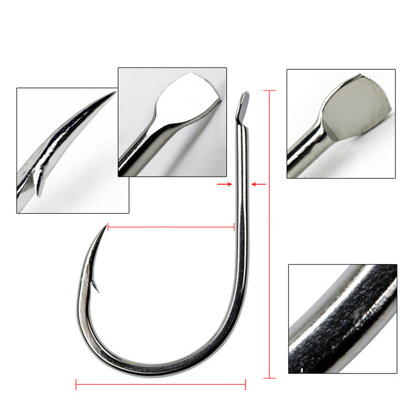 100pcs/Lot 7 Size Barbed Fishi - Fishing Hook Barbless 评论和价格