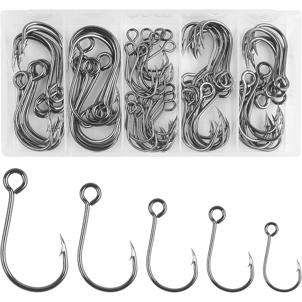 70Pcs Fishing Inline Single Ho - Fishing Hook Circle 评论和价格