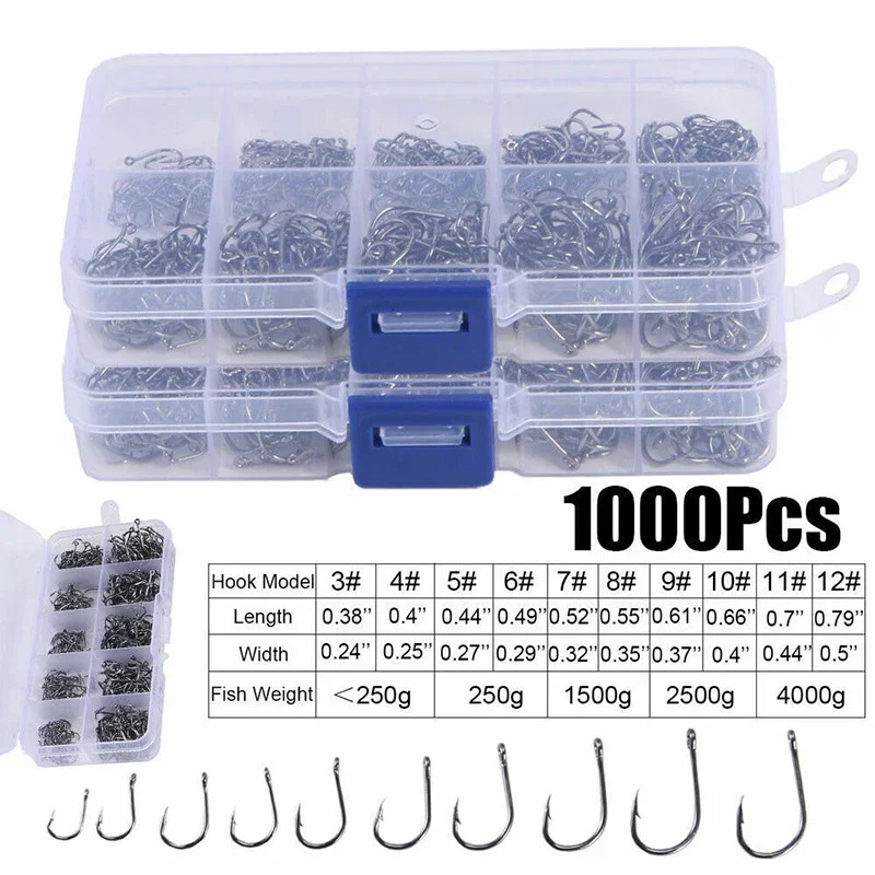 50-1600Pcs/BoxFishing Hooks Ca - Fishing Hook Circle 评论和价格