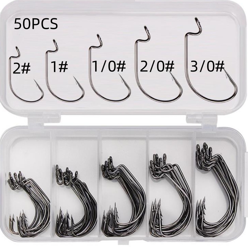 50Pcs/Box High Carbon Steel Fi - Fishing Hook Box 评论和价格