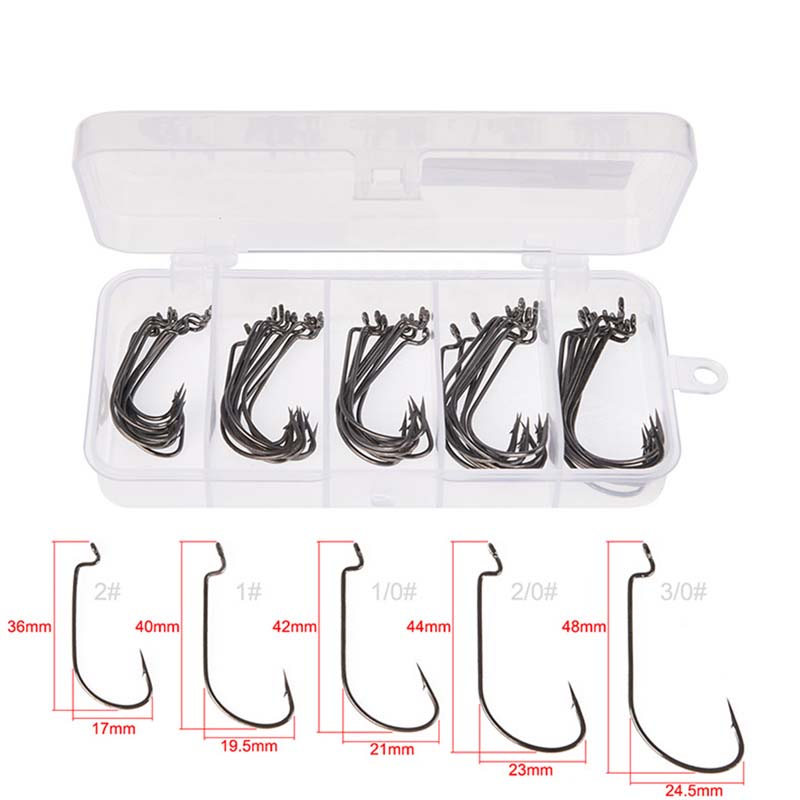 50Pcs/Box High Carbon Steel Fi - Fishing Hook Box 评论和价格