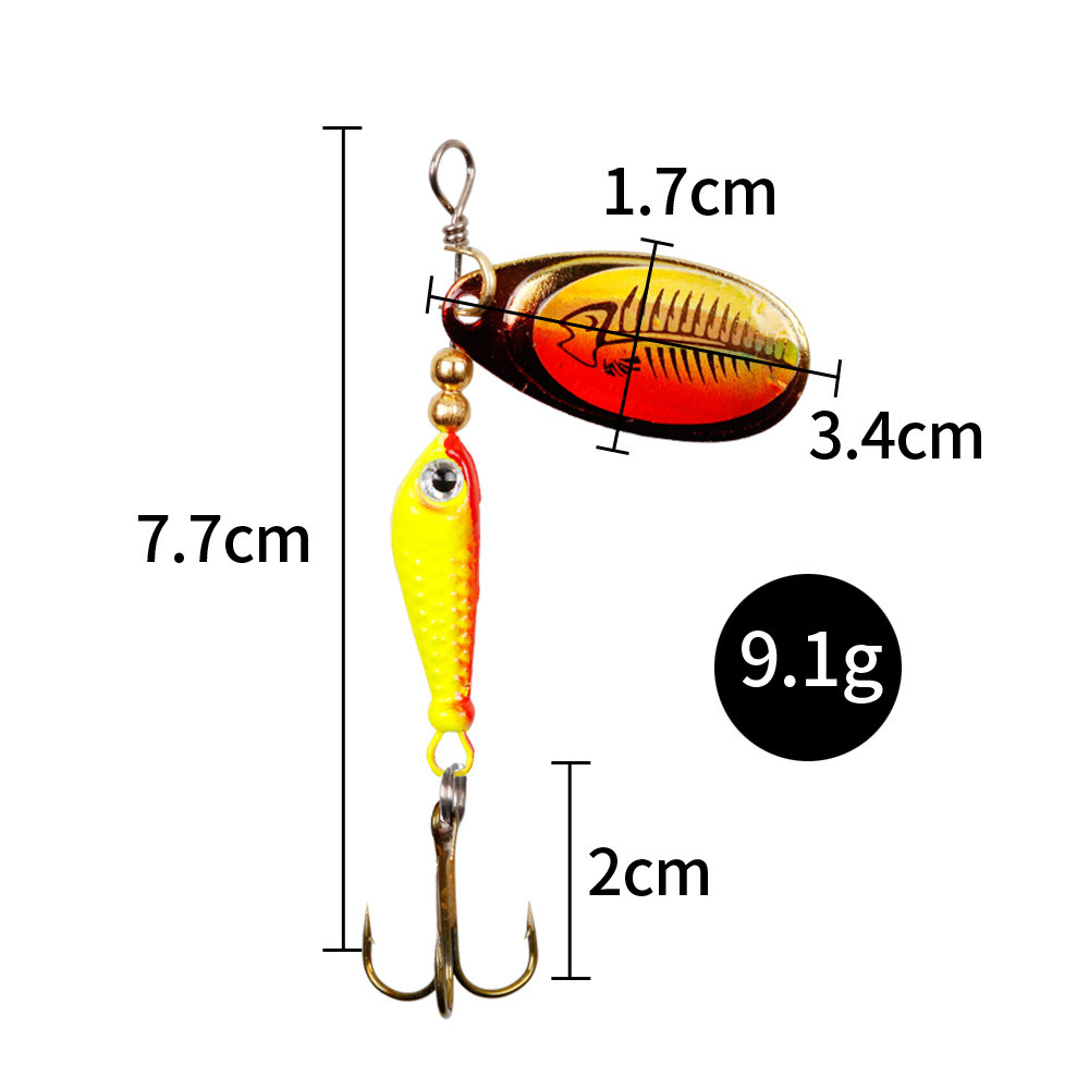 10pcs/Set Spinner Lures 9.1g 7 - Fishing Hook Treble 评论和价格