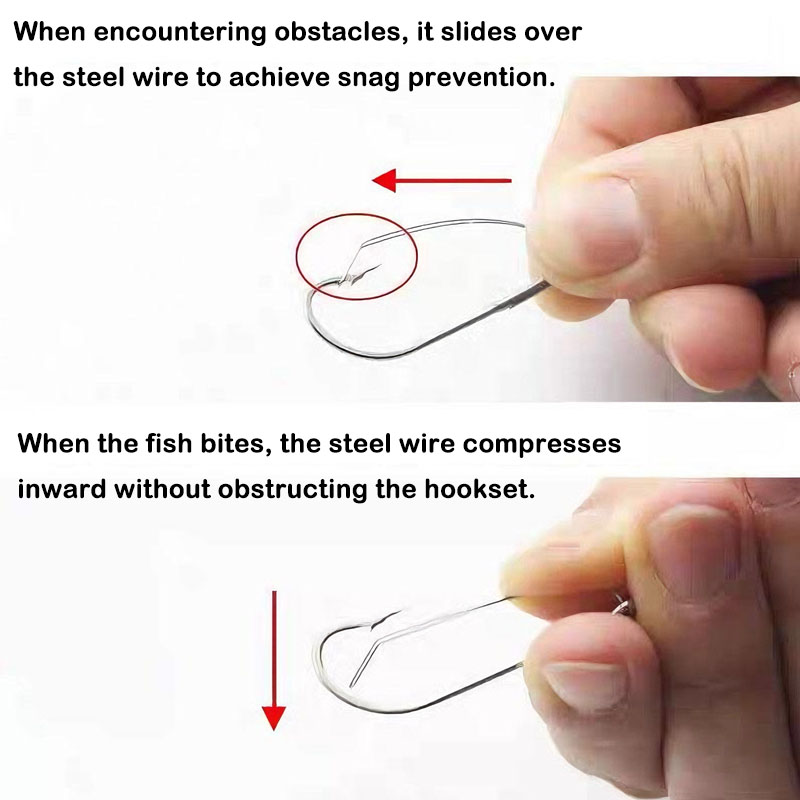 20/40Pcs Weedless Offset Worm  - Fishing Hook Weedless 评论和价格