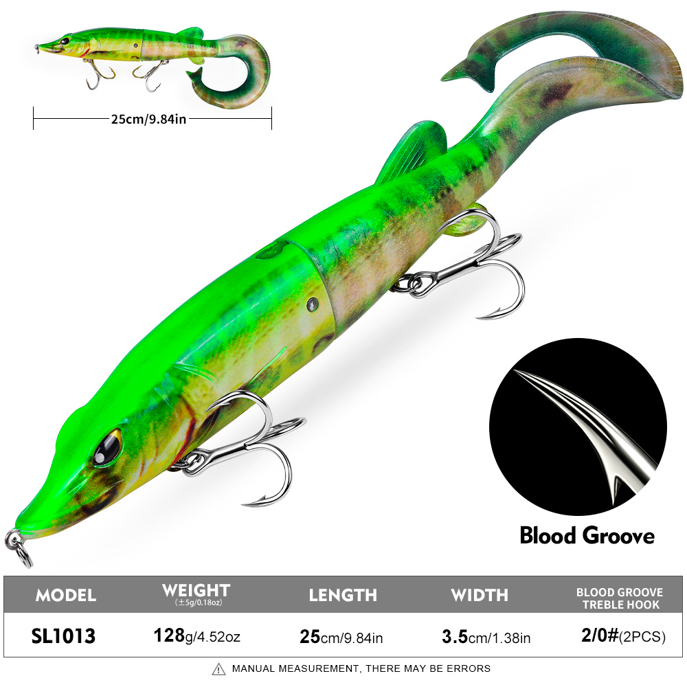 PROBEROS 1PC 2-Segment Jointed - Fishing Hook Treble 评论和价格