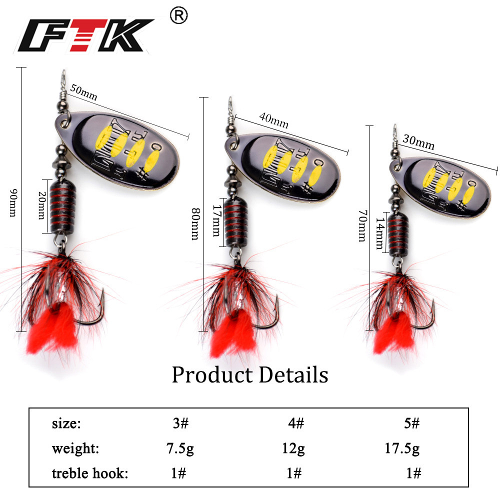 NGB 1pcs Spinner Bait Spoon Lu - Fishing Hook Treble 评论和价格