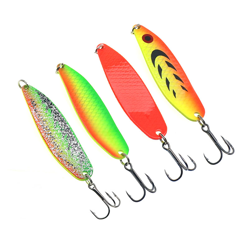 Fishing Lure Metal Spoons Hard - Fishing Hook Treble 评论和价格