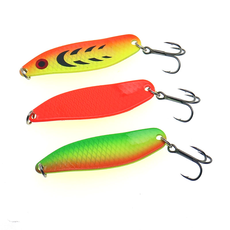 Fishing Lure Metal Spoons Hard - Fishing Hook Treble 评论和价格